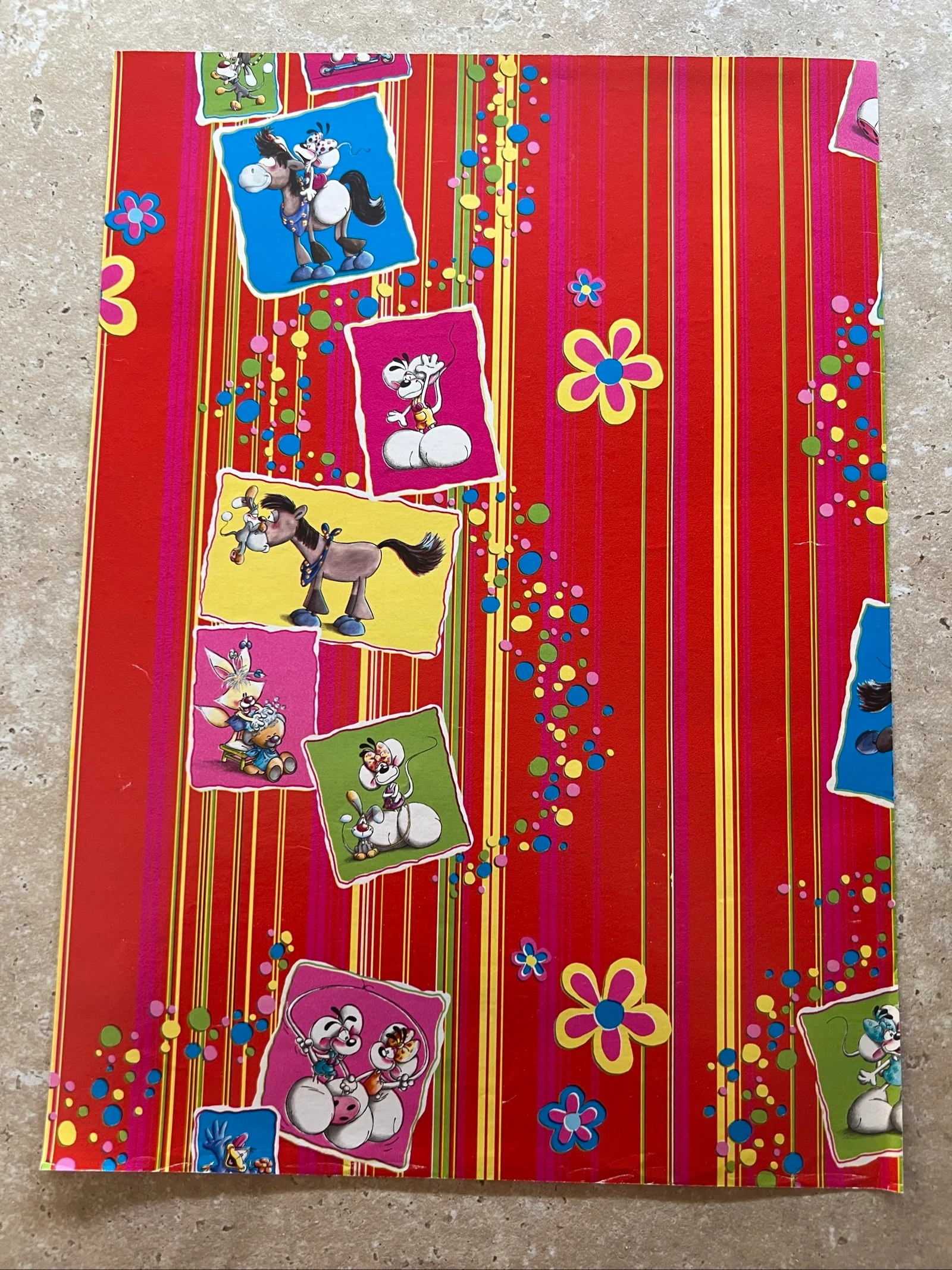Papier cadeau Diddl format A4 ancien 